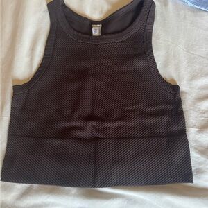 Nikibiki Brown Ribbed Crop Tank
